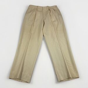 Vtg Polo Ralph Lauren Dress Pants Mens 33x29‎  Yellow Pleated Khakis Chinos READ
